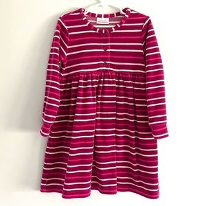 Hanna Andersson Striped Terri Cloth Long Sleeve Dress Size 5